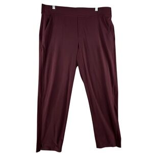 ATHLETA Brooklyn Mid Rise Ankle Pants Womens Size 16 Spiced Cabernet Burgundy